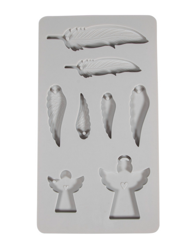 Gießform "Engel, Flügel, Feder " aus Silikon von der Firma Rayher für Gießbeton oder ähnliches