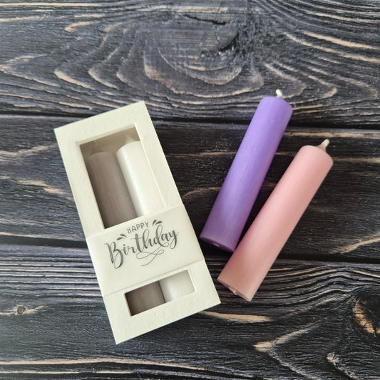 Geschenkbox für 2 Stabkerzen mit Deckel zum Auflegen - ca. 12,5 x 5,5cm