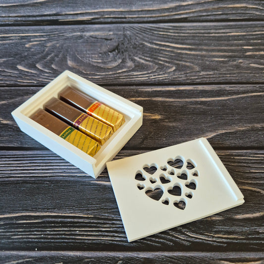 Geschenkbox mit Schiebedeckel für Gutscheinkarten oder Schokoriegel  -  12,0 x 10,0 x 3,0cm