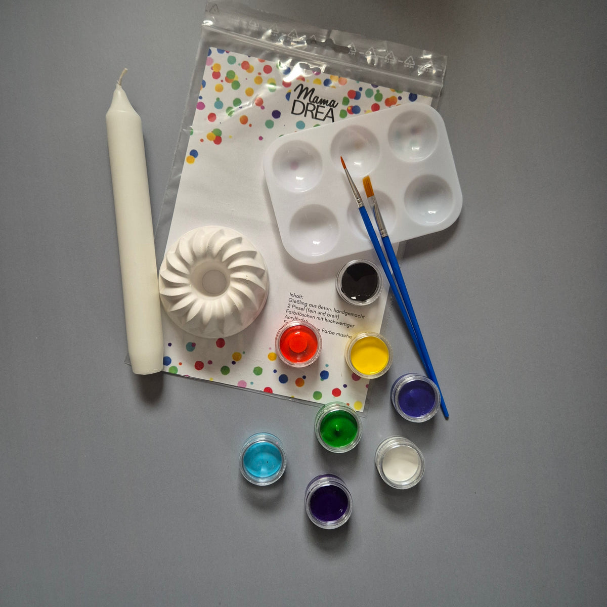 Maltüte - Die kreative Auszeit mit Pinseln, Acrylfarben, Palette und Rohling zum Anmalen