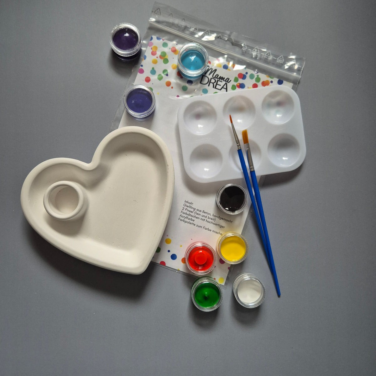 Maltüte - Die kreative Auszeit mit Pinseln, Acrylfarben, Palette und Rohling zum Anmalen