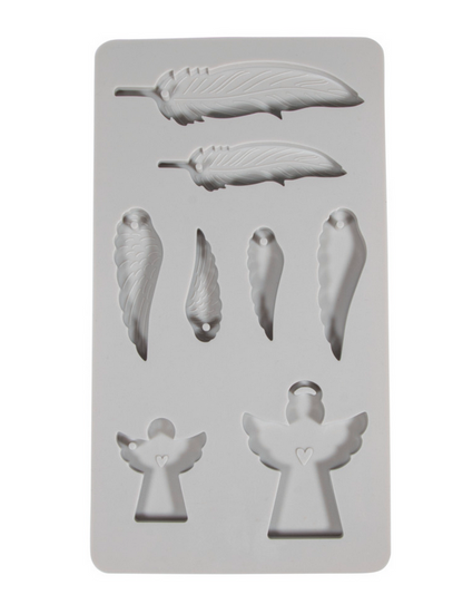 Gießform "Engel, Flügel, Feder " aus Silikon von der Firma Rayher für Gießbeton oder ähnliches